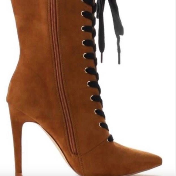 Cape Robbin Gigi11 brown suede lace up booties - Picture 3 of 3
